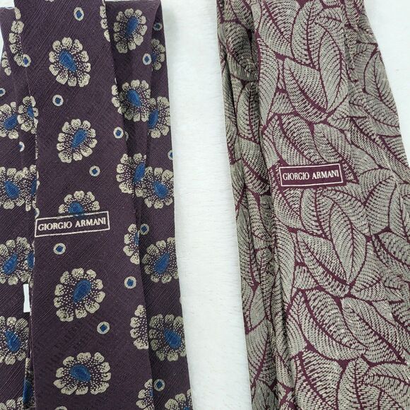GIORGIO ARMANI lot of 2 mens standard silk ties - Picture 7 of 7